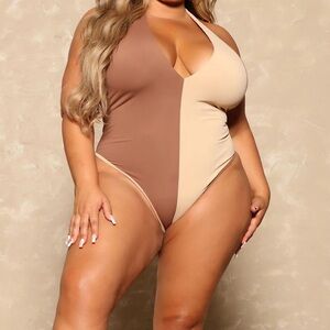 Fashion Nova Nude Thong Swimsuit